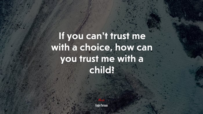 If you can’t trust me with a choice, how can you trust me with a child? | Gayle Forman quote