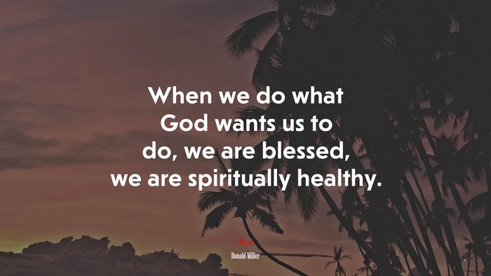 When we do what God wants us to do, we are blessed, we are spiritually healthy. | Donald Miller quote