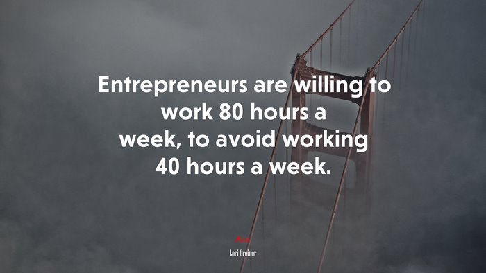 Entrepreneurs are willing to work 80 hours a week, to avoid working 40 hours a week. | Lori Greiner quote
