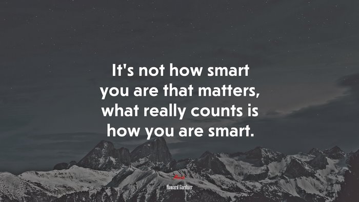 It’s not how smart you are that matters, what really counts is how you are smart. | Howard Gardner quote