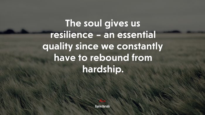 The soul gives us resilience – an essential quality since we constantly have to rebound from hardship. | Wynton Marsalis quote