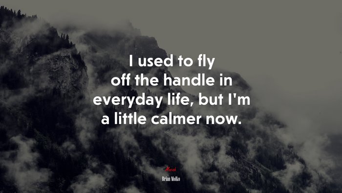 I used to fly off the handle in everyday life, but I’m a little calmer now. | Brian Molko quote