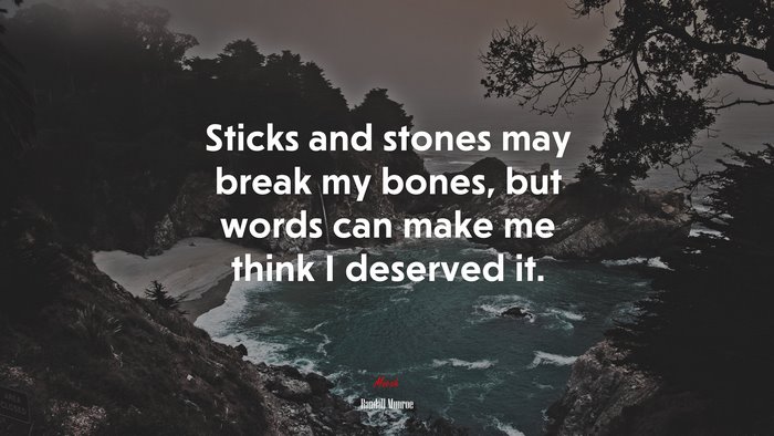 Sticks and stones may break my bones, but words can make me think I deserved it. | Randall Munroe quote