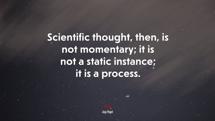 Scientific thought, then, is not momentary; it is not a static instance; it is a process. | Jean Piaget quote