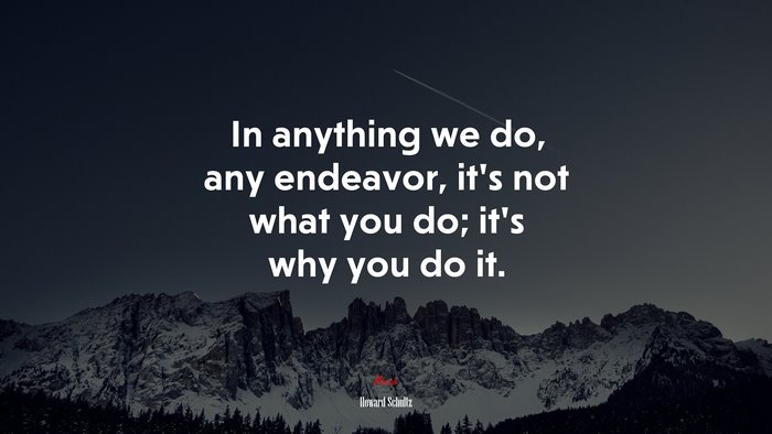 In anything we do, any endeavor, it’s not what you do; it’s why you do it. | Howard Schultz quote