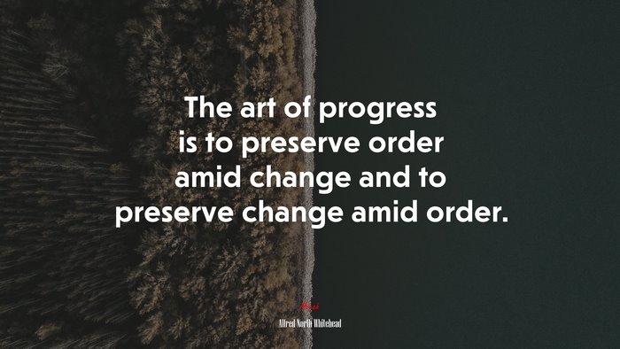 The art of progress is to preserve order amid change and to preserve change amid order. | Alfred North Whitehead quote