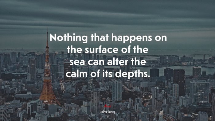 Nothing that happens on the surface of the sea can alter the calm of its depths. | Andrew Harvey quote