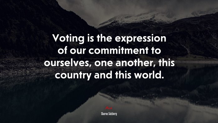 Voting is the expression of our commitment to ourselves, one another, this country and this world. | Sharon Salzberg quote
