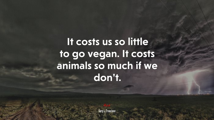 It costs us so little to go vegan. It costs animals so much if we don’t. | Gary L. Francione quote