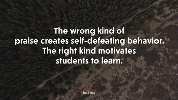 The wrong kind of praise creates self-defeating behavior. The right kind motivates students to learn. | Carol S. Dweck quote
