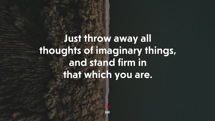 Just throw away all thoughts of imaginary things, and stand firm in that which you are. | Kabir quote