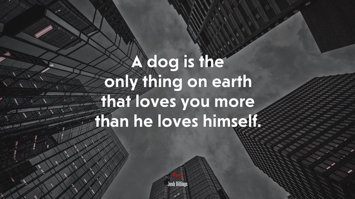 A dog is the only thing on earth that loves you more than he loves himself. | Josh Billings quote