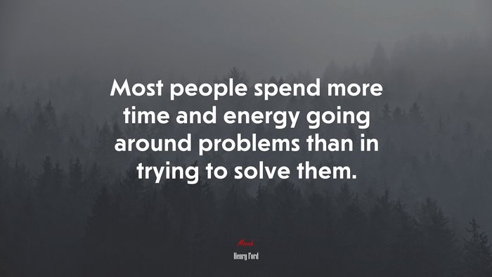 Most people spend more time and energy going around problems than in trying to solve them. | Henry Ford quote