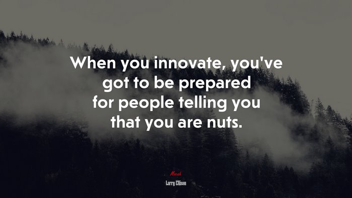 When you innovate, you’ve got to be prepared for people telling you that you are nuts. | Larry Ellison quote