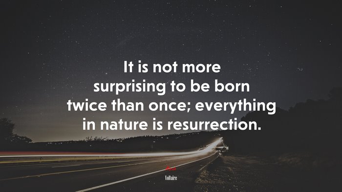 It is not more surprising to be born twice than once; everything in nature is resurrection. | Voltaire quote