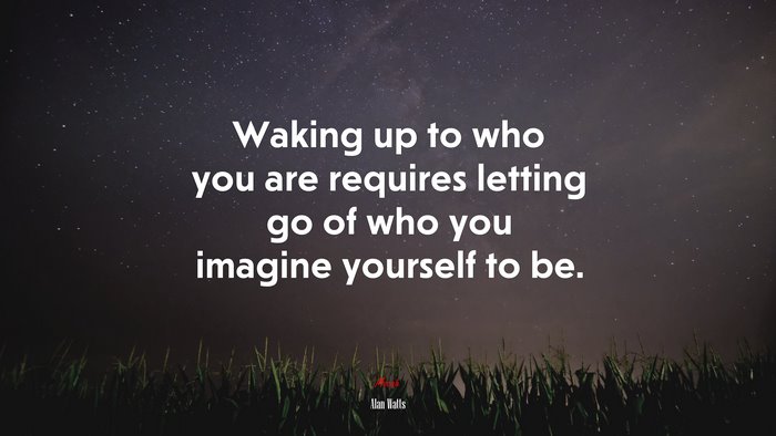 Waking up to who you are requires letting go of who you imagine yourself to be. | Alan Watts quote