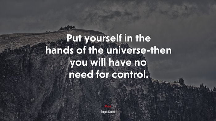 Put yourself in the hands of the universe-then you will have no need for control. | Deepak Chopra quote