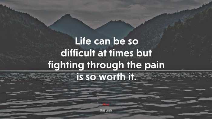 Life can be so difficult at times but fighting through the pain is so worth it. | Demi Lovato quote