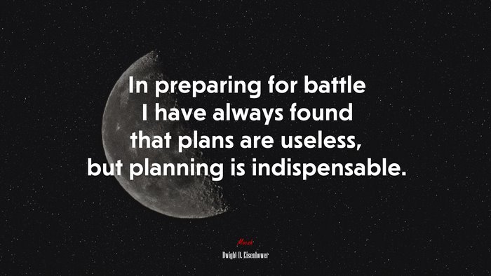 In preparing for battle I have always found that plans are useless, but planning is indispensable. | Dwight D. Eisenhower quote