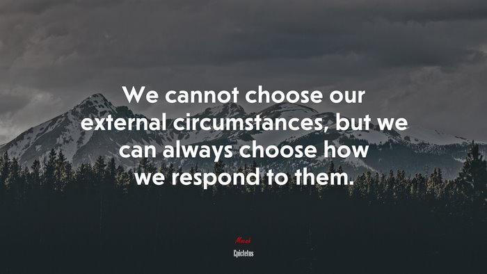 We cannot choose our external circumstances, but we can always choose how we respond to them. | Epictetus quote