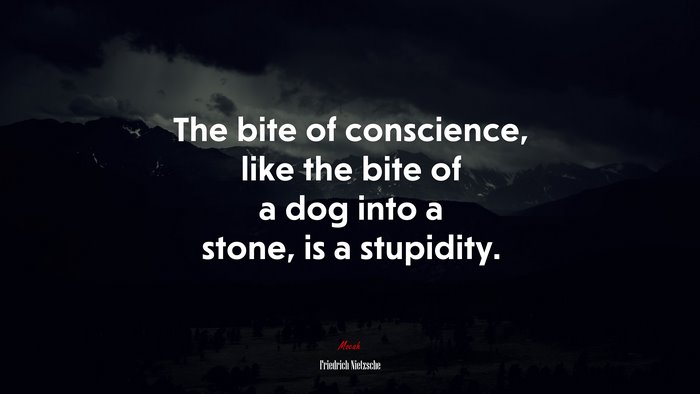 The bite of conscience, like the bite of a dog into a stone, is a stupidity. | Friedrich Nietzsche quote