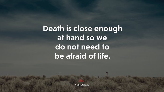 Death is close enough at hand so we do not need to be afraid of life. | Friedrich Nietzsche quote