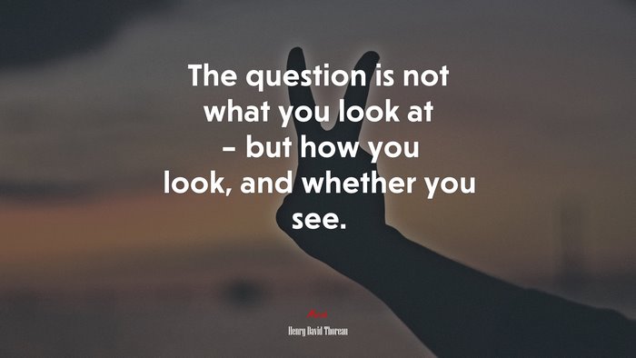 The question is not what you look at – but how you look, and whether you see. | Henry David Thoreau quote