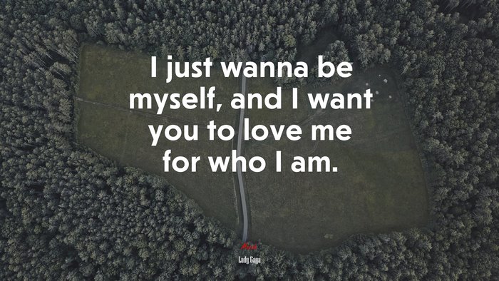 I just wanna be myself, and I want you to love me for who I am. | Lady Gaga quote