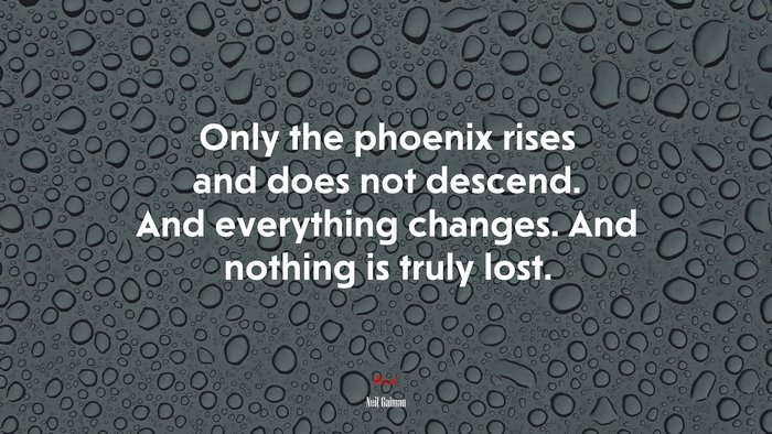 Only the phoenix rises and does not descend. And everything changes. And nothing is truly lost. | Neil Gaiman quote