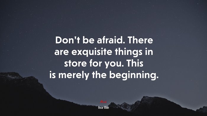 Don’t be afraid. There are exquisite things in store for you. This is merely the beginning. | Oscar Wilde quote
