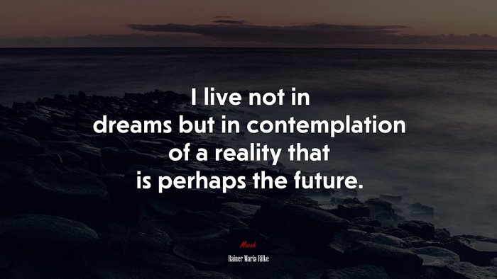 I live not in dreams but in contemplation of a reality that is perhaps the future. | Rainer Maria Rilke quote