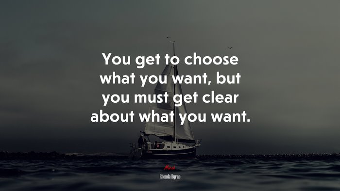 You get to choose what you want, but you must get clear about what you want. | Rhonda Byrne quote