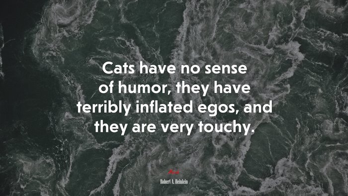 Cats have no sense of humor, they have terribly inflated egos, and they are very touchy. | Robert A. Heinlein quote
