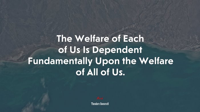The Welfare of Each of Us Is Dependent Fundamentally Upon the Welfare of All of Us. | Theodore Roosevelt quote