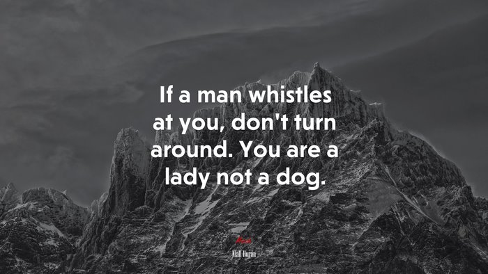 If a man whistles at you, don’t turn around. You are a lady not a dog. | Niall Horan quote