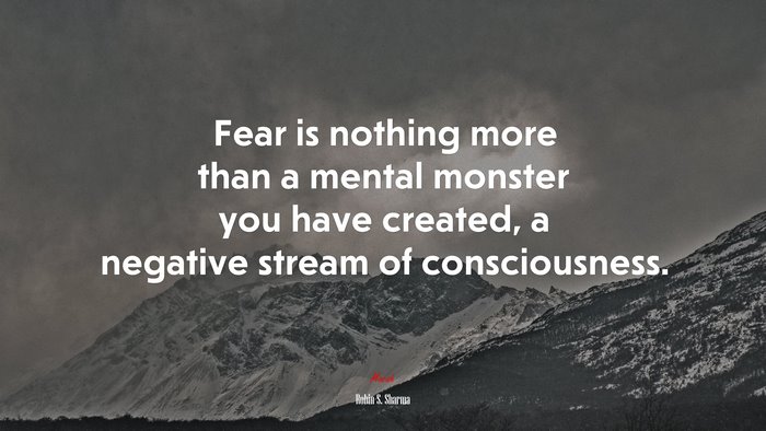 Fear is nothing more than a mental monster you have created, a negative stream of consciousness. | Robin S. Sharma quote