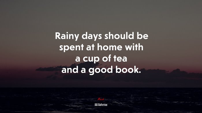 Rainy days should be spent at home with a cup of tea and a good book. | Bill Watterson quote