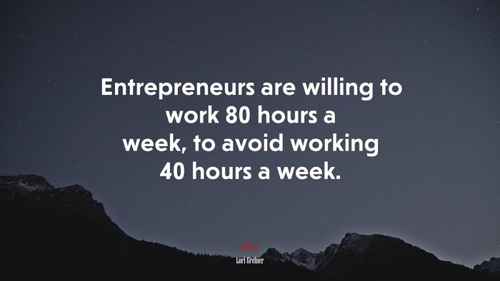 Entrepreneurs are willing to work 80 hours a week, to avoid working 40 hours a week. | Lori Greiner quote