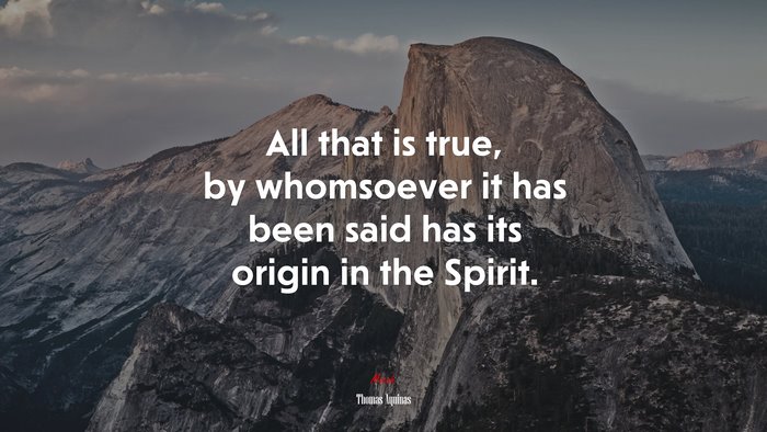 All that is true, by whomsoever it has been said has its origin in the Spirit. | Thomas Aquinas quote