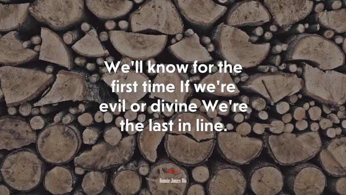 We’ll know for the first time If we’re evil or divine We’re the last in line. | Ronnie James Dio quote