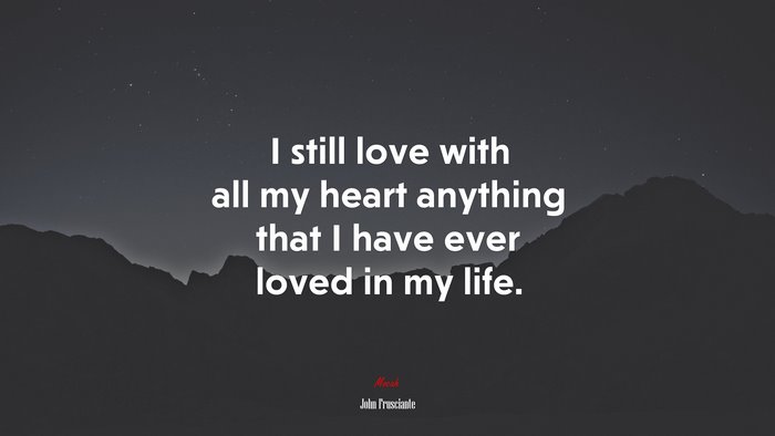 I still love with all my heart anything that I have ever loved in my life. | John Frusciante quote
