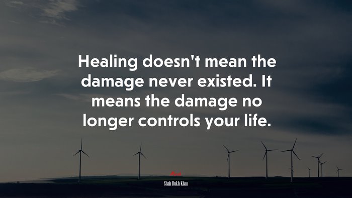 Healing doesn’t mean the damage never existed. It means the damage no longer controls your life. | Shah Rukh Khan quote