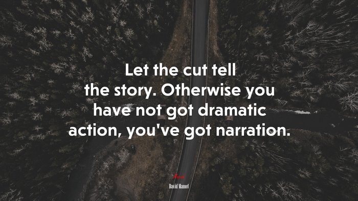 Let the cut tell the story. Otherwise you have not got dramatic action, you’ve got narration. | David Mamet quote