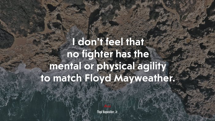 I don’t feel that no fighter has the mental or physical agility to match Floyd Mayweather. | Floyd Mayweather, Jr. quote