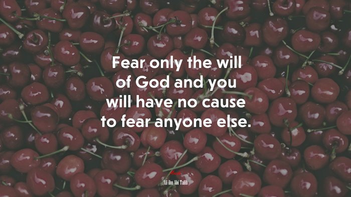 Fear only the will of God and you will have no cause to fear anyone else. | Ali ibn Abi Talib quote