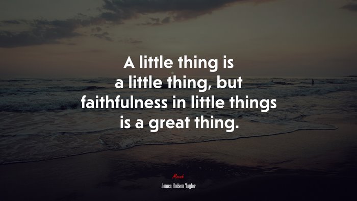 A little thing is a little thing, but faithfulness in little things is a great thing. | James Hudson Taylor quote