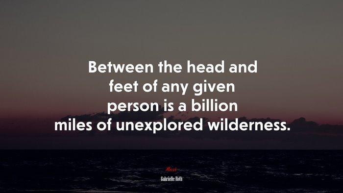 Between the head and feet of any given person is a billion miles of unexplored wilderness. | Gabrielle Roth quote