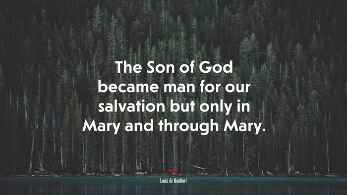 The Son of God became man for our salvation but only in Mary and through Mary. | Louis de Montfort quote