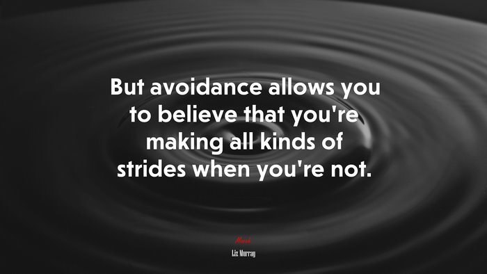 But avoidance allows you to believe that you’re making all kinds of strides when you’re not. | Liz Murray quote