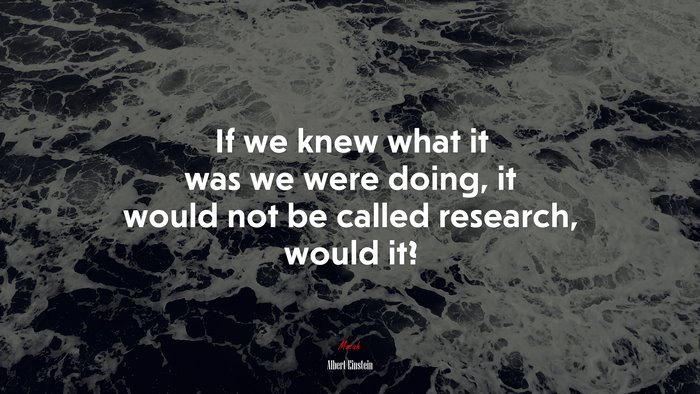 If we knew what it was we were doing, it would not be called research, would it? | Albert Einstein quote